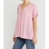 Women's Waffle Knit Babydoll Top - entro - 4 of 4