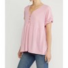 Women's Waffle Knit Babydoll Top - entro - image 4 of 4