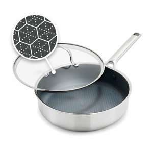 GreenPan Prism 5qt Hybrid Stainless Steel and Ceramic Nonstick Saute Pan with Lid - 1 of 4