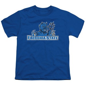 Fredonia State University Distressed Primary Logo Kids T-Shirt For Youth Royal - 1 of 4
