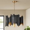 LNC Dracaena Modern Luxury Cylinder Chandelier, Matte Black and Goldleaf,1/4Light,6.7in/19in - 2 of 4