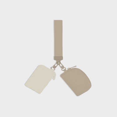Grayson Smile Dual Pouch Wristlet Beige