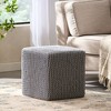 Square Knitted Upholstered Footstool, Multi-Functional  Ottoman for Small Spaces, Accent Stool for Bedroom or Living Room – The Pop Home - 2 of 4