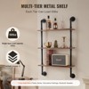 VEVOR Industrial Pipe Shelf, 3 Tier 24x7.87in, Wall-Mount Floating Rustic Wood Shelves Bracket Display Bookshelf, Storage Rack Sundries Holder,Black - 3 of 4