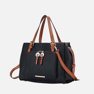 MKF Collection Elise Vegan Leather Color-block Women’s Satchel Bag by Mia K - 1 of 4