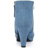 Allegra K Women's Round Toe Side Zip Low Platform Chunky Heel Ankle Booties - 3 of 4