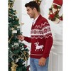 Clearlove Mens Ugly Christmas Sweaters Snowflakes Holiday Reindeer Printed Shawl Collar Knitted Long Sleeve Pullover Jumpers - 2 of 4