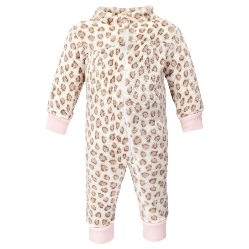 Hudson Baby Infant Girl Plush Jumpsuits, Blush Rose, 5 of 6