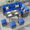 Acekool 8-Piece Outdoor Patio Conversation Set with Thick Cushions, Tempered Glass Coffee Table, and Storage for Garden, Porch & Backyard - 2 of 4