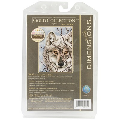 Dimensions Gold Petite Counted Cross Stitch Kit 5"X7"-Wolf