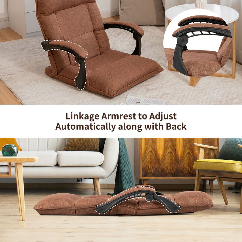 Costway 14-Position Floor Chair Lazy Sofa w/Adjustable Back Headrest Waist, 5 of 11