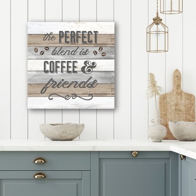 Perfect Blend Coffee & Friends 16x16 Mixed Media Canvas Art