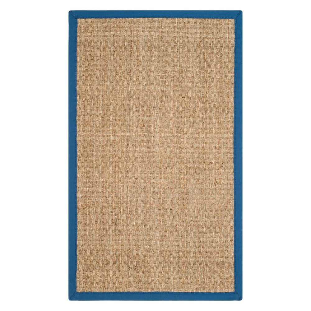 3'x5' Solid Loomed Accent Rug Natural/Navy - Safavieh