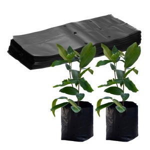 Unique Bargains Thicken Plastic Gardening Seed Plant Bags Nursery Growing Bags Black 50 Pcs - 1 of 4