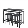 PAGED Modern 5PC Dining Table with 1 Bar Table and 4 Bar Stools, Counter Stools Set for Dining Room - 4 of 4