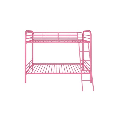 Pink metal on sale bunk bed