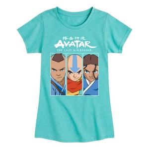 Girls' - Avatar: The Last Airbender - Sokka Aang Katara Fitted Short Sleeve Graphic T-Shirt - 1 of 4