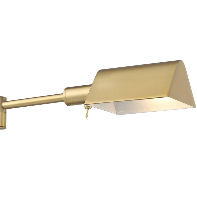Possini Euro Design Keegan Traditional Pharmacy Floor Lamp 54 1/4" Tall Warm Gold Adjustable Swing Arm Metal Tent Shade for Living Room Reading, 3 of 10