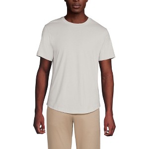 Lands' End Men's Short Sleeve Supima Curved Hem Tee - 1 of 3