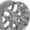 OE Wheels CV98B 20 Inch Rim Fits Silverado 1500 Snowflake Style 6x139.7 20x9 Chrome - Hollander 5668 (1) - 4 of 4
