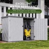 Aoxun Metal Storage Shed, Outdoor Waterproof Storage Cabinet 35 Cu.Ft  for Garbage Bin, Generator, and Lawn Mower, White - 4 of 4
