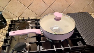 Rio Healthy Ceramic Nonstick 16 Piece Cookware Pots and Pans Set in Pink
