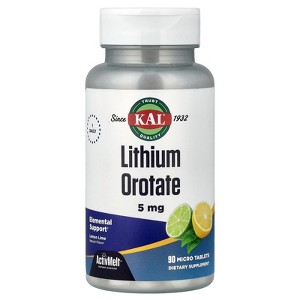 KAL Lithium Orotate, Lemon Lime , 5 mg, 90 Micro Tablets - 1 of 4