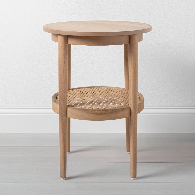 Wood & Cane Round Accent Side Table - Hearth & Hand™ with Magnolia, 3 of 13