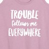 Women's - Instant Message - Trouble Follows Me Everywhere Graphic Racerback Tank - 2 of 4