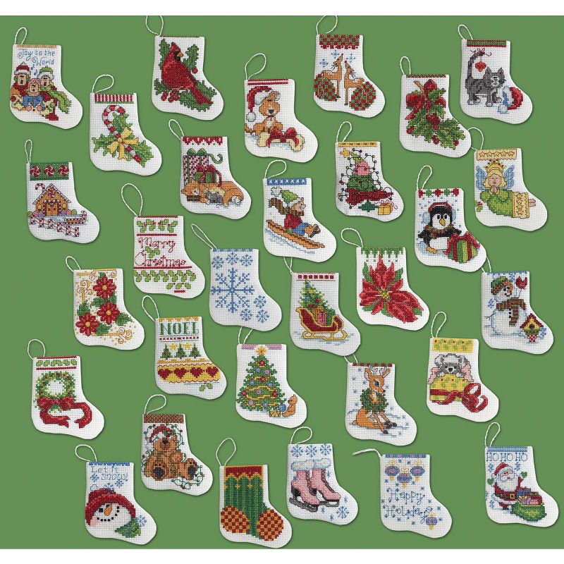 Bucilla Counted Cross Stitch Kit 2.5"X3" 30/Pkg-More Tiny Stocking Ornaments (14 Count), 2 of 3