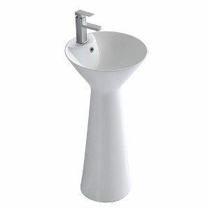 Fine Fixtures Pyramid Pedestal, Elegant One Piece Pedestal Sink - 1 of 4