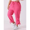 Agnes Orinda Women's Plus Size Drawstring Elastic Waist Cargo Pants with Pockets - 2 of 4