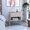 NicBex 18.8 inch Wide Nightstand with 1 Drawer,Wood Side Table with Metal Rails and Open Shelf,Modern Bedside Table for Bedroom,Living Room,Gray/Black - 2 of 4