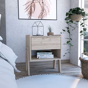 NicBex Nightstand with 1 Drawer,Bedside Table with Solid Wood Frame and Wood Legs,Modern Side Table for Bedroom,Living Room - 1 of 4
