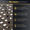 Kinger Home 34-inch Patio Outdoor Dining Table with Umbrella Hole, Cast Aluminum Patio Dining Furniture Table, Brown - 3 of 4