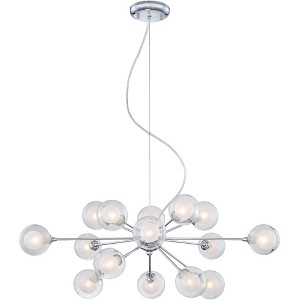 Possini Euro Design Spheres Chrome Chandelier 30" Wide Mid Century Modern Sputnik Glass Shade 15-Light Fixture for Dining Room House Kitchen Island - 1 of 4