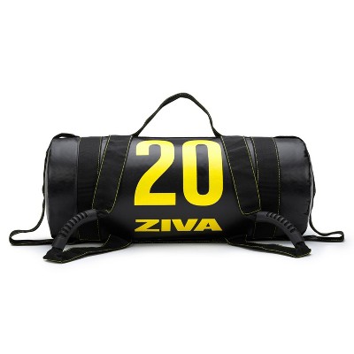 ZIVA Commercial Grade 20 Pound High Performance Training Weight Power Core Sandbag with Nonslip Handles for Home Gym Fitness, Black