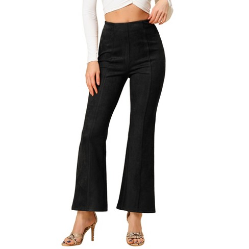 Womens Corduroy Pants Solid Color High Waist Stretchy Elastic Waist Flare Pants  Fashion Palazzo Trousers for Ladies 