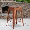 Flash Furniture 24" High Backless Counter Height Stool with Square Wood Seat - 2 of 2