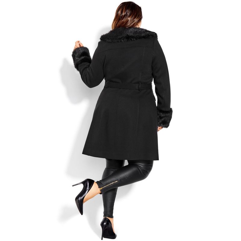 Women's Plus Size Make Me Blush Coat - black | CITY CHIC, 2 of 4