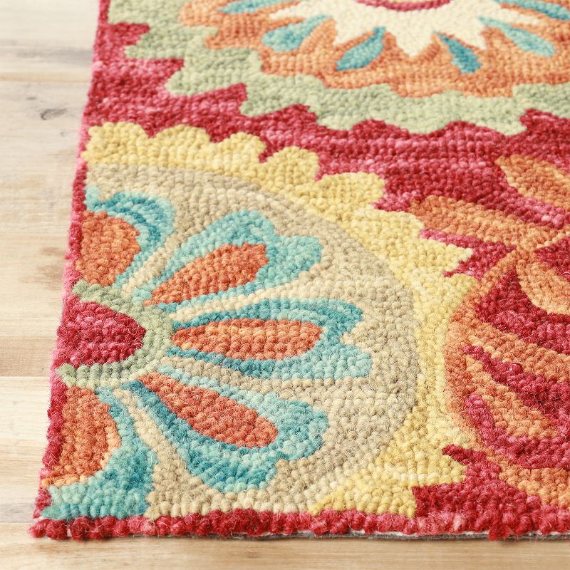 Floral Medallion Eclectic Colorful Modern Country Cottage Farmhouse Rustic Transitional Hand-Tufted Wool Indoor Area Rug or Runner by Blue Nile Mills, 4 of 9