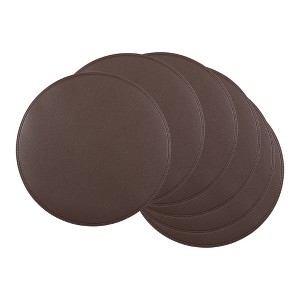 REGALWOVEN Faux Leather Waterproof Soft Heat Resistant Wipeable Placemats 6 Pcs - 1 of 4