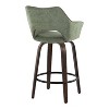 LumiSource Set of 2 Mustang Counter Height Barstools Dark Wood Fabric - 4 of 4