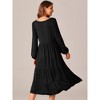 Seta T Women's Fall Casual Crewneck Flowy Tiered Boho Maxi Dress with Pockets - 4 of 4