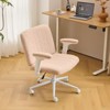 Karl Home | Speckled Chenille Swivel Chair With Flip-Up Arms For Cross-Legged - 2 of 4