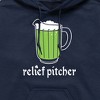 Men's - Instant Message - Relief Pitcher Green Beer Graphic Fleece Pullover Hoodie - 2 of 4