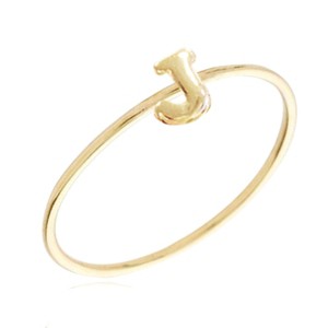 Wrapables Gold Tone Stackable Initial Letter Ring Size 6 - 1 of 4