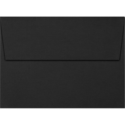 LUX A7 Invitation Envelopes 5 1/4" x 7 1/4" 50/Box Black Linen 4880-BLI-50