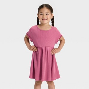 Toddler Girls' Short Sleeve Ribbed Dress - Cat & Jack™ - 1 of 3