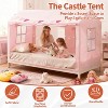 GARPROVM Twin Bed Tent House-Shaped Play Tent with Fairy Lights & Mesh Windows for Role-Play Nap - 3 of 4